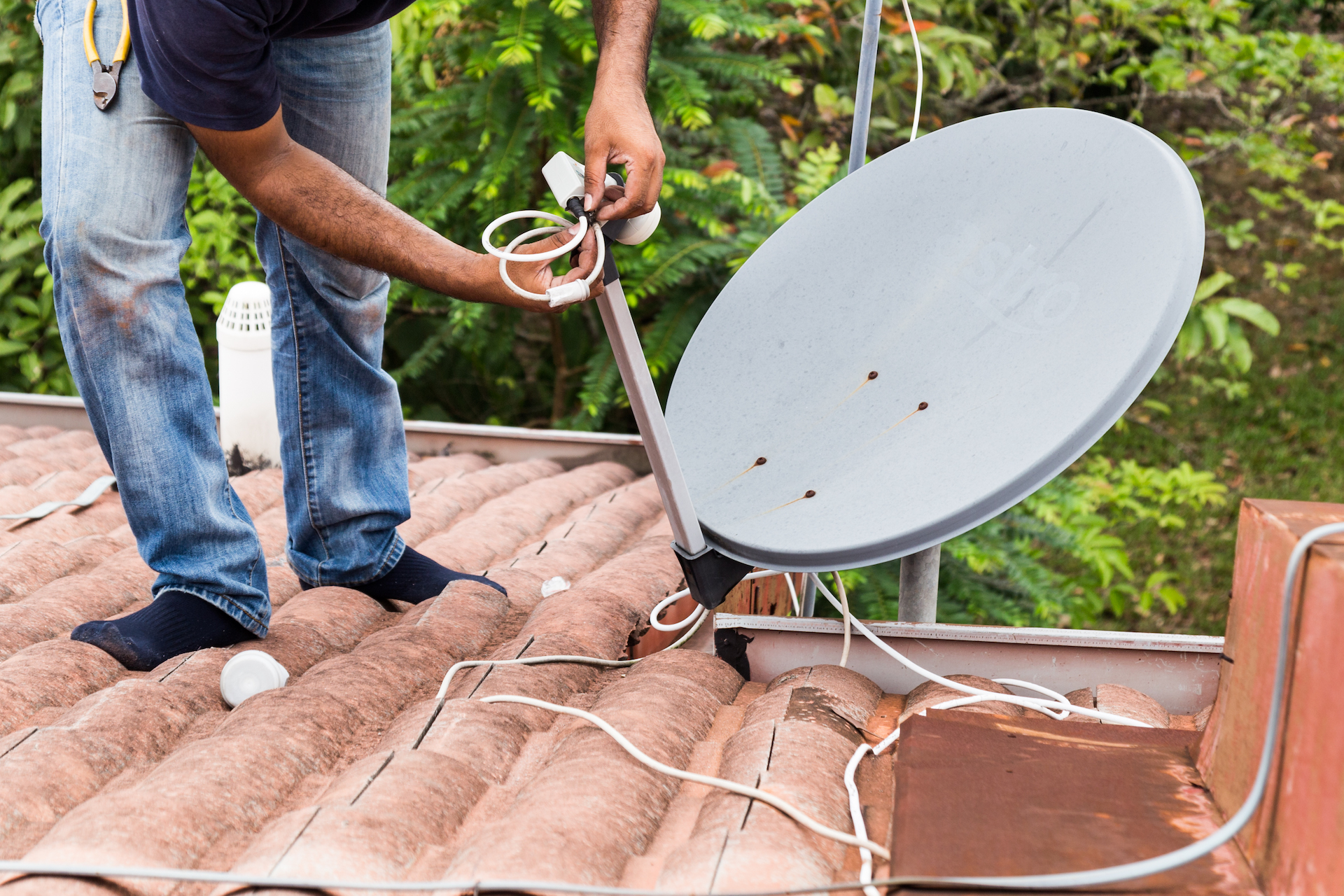 Satellite dish installation